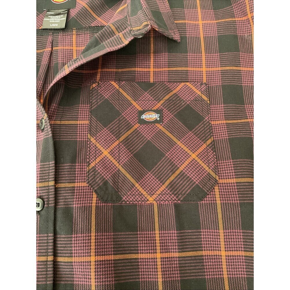 Dickies Bakerhill Oversized Button Up Long Sleeve Plaid Shirt Size Large NWT - Picture 3 of 8